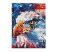 3D Art Brick Puzzle 141Pcs Bricks Block Puzzle Creative DIY Building Blocks Patriotic Eagle Printed