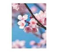 3D Art Brick Puzzle 141Pcs Bricks Block Puzzle Creative DIY Building Blocks Pink Cherry Blossoms Printed