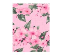 3D Art Brick Puzzle 141Pcs Bricks Block Puzzle Creative DIY Building Blocks Pink Cherry Floral Printed