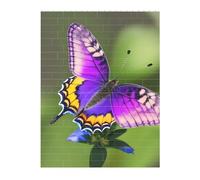 3D Art Brick Puzzle 141Pcs Bricks Block Puzzle Creative DIY Building Blocks Purple Butterfly Pattern Printed