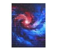 3D Art Brick Puzzle 141Pcs Bricks Block Puzzle Creative DIY Building Blocks Red Blue Galaxy Printed