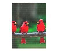3D Art Brick Puzzle 141Pcs Bricks Block Puzzle Creative DIY Building Blocks Red Cute Birds Printed