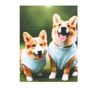 3D Art Brick Puzzle 141Pcs Bricks Block Puzzle Creative DIY Building Blocks Wearing Clothes Corgi Dogs Printed