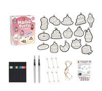 3D Art Craft Aqua Puffs Paint Kit - Magic Foam Texture Painting Kit, DIY Color & Inflate Activity, Paint by Number Craft, Mess-Free Painting Craft for Kids (Pink)