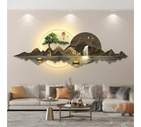 3D Art Wall Decor, Modern Traditional Chinese Feng Shui Landscape Wall Hanging Painting with Wireless Remote Control, Perfect for Home and Office Decoration