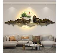 3D Art Wall Decor, Modern Traditional Chinese Feng Shui Landscape Wall Hanging Painting with Wireless Remote Control, Perfect for Home and Office Decoration