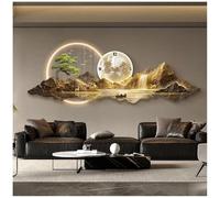 3D Art Wall Decor, Modern Wall Sculptures with Lamp and Clock for Living Room and Bedroom Decoration