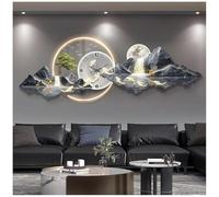 3D Art Wall Decor, Modern Wall Sculptures with Lamp and Clock for Living Room and Bedroom Decoration