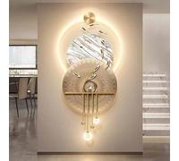 3D Art Wall Decor with Light, Traditional Chinese Wall Hanging Painting, Decor Landscape Wall Sculpture, Wall Mounted Lamp for Foyer Dining Room Bedroom Corridor Stairs(C)