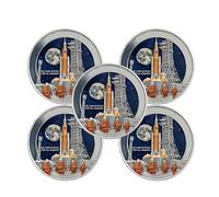 3D Artemis II Lunar Mission Commemorative Coin, 2026 Double-Sided Collectible Set, Space Souvenir & Home Decor Display Keepsake for Collectors (5PCS)