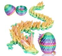3D Articulated Dragon with Crystal Egg - Iridescent Home Office and Executive Desk Toy Decor
