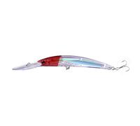 3D Artificial Minnow Fishing Lure ABS Plastic Diving Bait with Barbed Hooks for Bass Pike Trout Tuna Blue Fin Kingfish(4#)