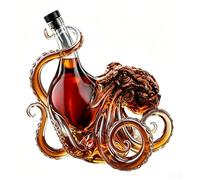 3D Artistic Octopus Shaped Whiskey Decanter, 350ml Borosilicate Glass Bottle, Decorative Deep Sea Tentacle Sculpture Glass Liquid Bottle, Unique Home Bar Decor Collectiable