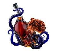 3D Artistic Octopus Shaped Whiskey Decanter, 350ml Borosilicate Glass Bottle, Decorative Deep Sea Tentacle Sculpture Glass Liquid Bottle, Unique Home Bar Decor Collectiable