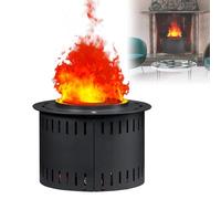 3D Atomized Fireplace Decoration, Ultra-Quiet Embedded Design, Automatic Water Atomization, Multi-Functional Home Decor, Steel Plate, Control Panel, 35 x 30 x 23cm