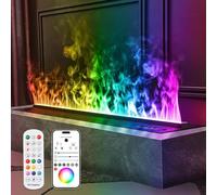 3D Atomized Water Vapor Fireplace, Electric Fire place Recessed Humidifier With Remote Control And Timer, App, 3mm Ultra-Thin Panel, 3D Simulation, No Heating, 9 Colors, Automatic Filling(1000mm)