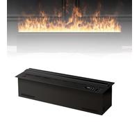 3D Atomizing Electric Fireplace with Humidifier, Automatic Water Filling, Low Noise, Touchable Flame, Touch Screen & Remote Control for Home and Office