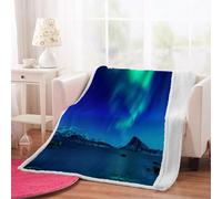 3D Aurora Throw Blanket 100x130cm Microfiber Fleece Ultra Soft Cozy Plush Warm Ocean Sherpa Blanket All Season for Home Couch Bed Chair Travel（Pattern 17-10）