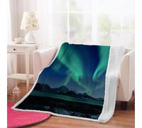 3D Aurora Throw Blanket 100x130cm Microfiber Fleece Ultra Soft Cozy Plush Warm Ocean Sherpa Blanket All Season for Home Couch Bed Chair Travel（Pattern 17-9）