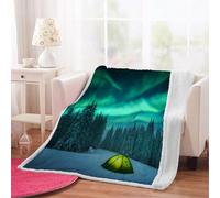 3D Aurora Throw Blanket 130x150cm Microfiber Fleece Ultra Soft Cozy Plush Warm Forest Sherpa Blanket All Season for Home Couch Bed Chair Travel（Pattern 16-13）