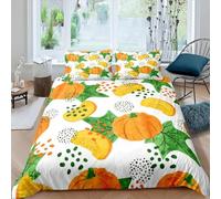 3D Autumn Harvest Emperor Duvet Cover Set 290 x 235 Dot Geometry Bedding Soft Breathable Microfibre Quilt Cover with Zipper Closure and 2 Pillowcases B-2583