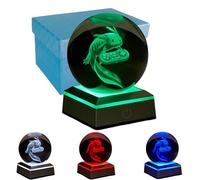 3D Axolotl Crystal Ball Night Light, Upgraded 3.15 Inch Gamepad Axolotl Crystal Lamp with LED Base, Kids Bedroom Decor, Axolotl Toy Birthday Christmas Gifts for Friends (Axolotl - F)