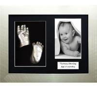 3D Baby Casting Kit, Silver Frame with Black Trim/Black 3 Hole Mount/Metallic Silver Paint by BabyRice