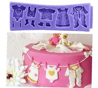 3d Baby Clothes Diy Silicone Mould Fondant Mould Fondant Kitchen Cake Decorating Mold Chocolate Baking Tools Random Color 1pc