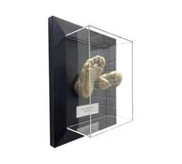 3D Baby Handprint Footprint Frame : Personalized Shadow Box Keepsake - White Frame/white Mount