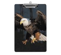 3D Bald Eagle Clipboard, A4 Acrylic Clipboard with Hanging Hole, Ultra-Light Clip Board - Holds 100 Sheets, Shatterproof Document Holder for Office, 12.5" X 8.5"