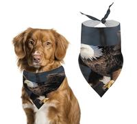 3D Bald Eagle Dog Bandanas Adjustable Large Pet Washable Scarves Cat Dogs Kerchief Triangle Bibs Scarf Daily Handkerchief Pet Bibs Holiday Bandana for Small Medium Large Dogs