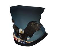 3d Bald Eagle Flying With American Flag Print Face Mask Cover Cold Weather Scarf Gaiter Scarf Windproof Winter Neck Warmer For Men And Women