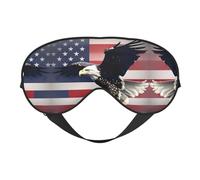 3D Bald Eagle Flying with American Flag Print Soft Eye Mask – Adjustable Strap, Elastic Nighttime Shade for Meditation, Travel, and Yoga