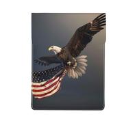 3D Bald Eagle Flying with American Flag Printed Laptop Sleeve Bag 13-Inch - Leather Laptop Sleeve Case Shockproof Protective Computer Cover Bag