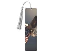 3D Bald Eagle Flying with American Flag Printed Metal Bookmarks M - Gray Lightweight Aluminium Book Marker for Books, Journals & Gifts, Ideal Book Lovers, Holiday Decor & Crafts