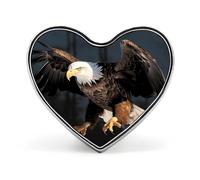 3D Bald Eagle Heart Badge-Aluminum Alloy,Lapel Pin for Valentine's Day Gift,Brooches for Jackets,backpacks,and Other Clothing