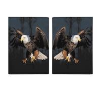 3D Bald Eagle Passport Holder for Women Men PU Leather Passport Travel Wallet with Multiple Pockets