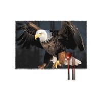3D Bald Eagle Placemats Set of 6 Wipeable Table Mats for Kitchen Dining Table Heat Resistant Waterproof Modern Indoor/Outdoor Non-Slip Easy Clean Place Mats