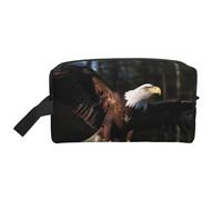 3D Bald Eagle Printed Makeup Bag Travel Portable Cosmetic Bag Large Capacity Makeup Case Toiletry Handbag Organiser for Women