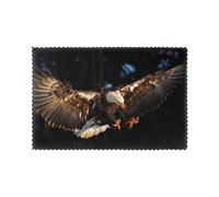 3D Bald Eagle Printed Placemats Set of 6 PCS, Heat Resistant Non-Slip Table Mats for Dining Table, Washable Kitchen Place Mats for Indoor & Outdoor