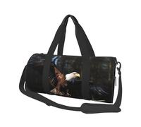 3D Bald Eagle Printed Sports Gym Bag with Wet Pocket & Shoes Compartment, Travel Duffel Bag for Men Women
