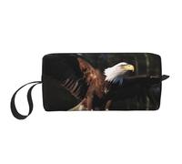 3D Bald Eagle Printed Travel Makeup Bag Portable Cosmetic Bag Makeup Case Toiletry Handbag Organiser for Women