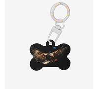 3D Bald Eagle Printing Cute Acrylic Dogs Tag Double Side Bone Shap Id Tags with Keychain for Pet Crafts Decorations