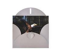 3D Bald Eagle Prints Pearl Paper Horizontal Festival Greeting Card for Birthday Cards and All Occasions, Gray