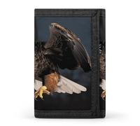 3D Bald Eagle Trifold Wallet Front Pocket,Small Wallets for Men And Women,Slim Wallet with Zipper Pocket