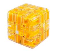 3D Ball Maze Puzzle, Brain Teaser Labyrinth Cube, Stress Relief Logical Thinking Toy, 7cm Transparent Puzzle Game (#F)