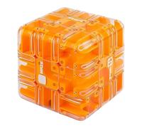 3D Ball Maze Puzzle, Brain Teaser Labyrinth Cube, Stress Relief Logical Thinking Toy, 7cm Transparent Puzzle Game (#E)