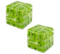3D Ball Maze Puzzle Cube, Marble Labyrinth Brain Teaser Toy with Multi-Layer Tracks, Spatial Logic Challenge for Kids and Adults, Portable Puzzle Game for Focus and Problem-Solving(Green,#2pcs)