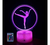 3D Ballet Night Light USB Powered Remote Control Touch Switch Decor Table Desk Lamps 7/16 Color Changing Lights LED Table Lamp Xmas Home Love Brithday Children Kids Decor Gift