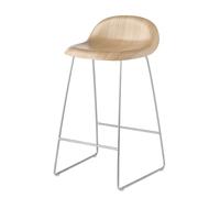 3D Barstool 65 Oak - Sledge Base Steel - Plastic Glides Gubi - 5715015971492